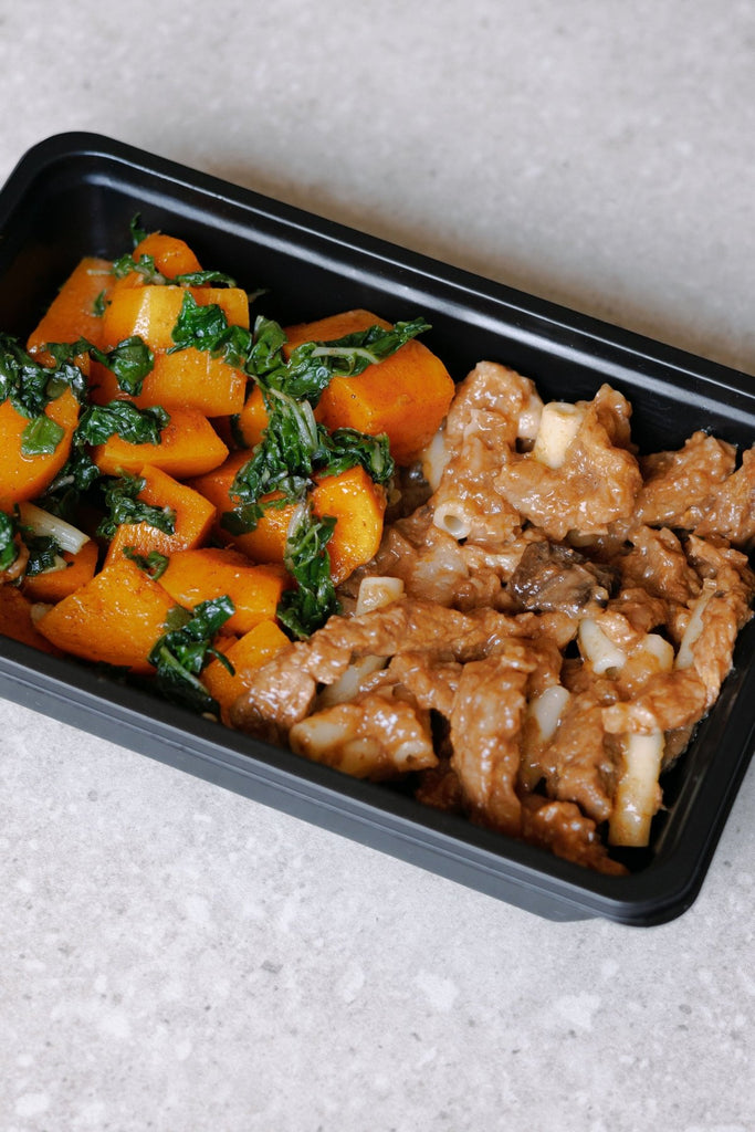 Beef Stroganoff with Pasta and Vegetables - Plated Convenience