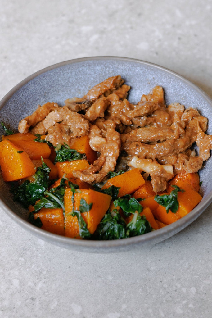 Beef Stroganoff with Pasta and Vegetables - Plated Convenience