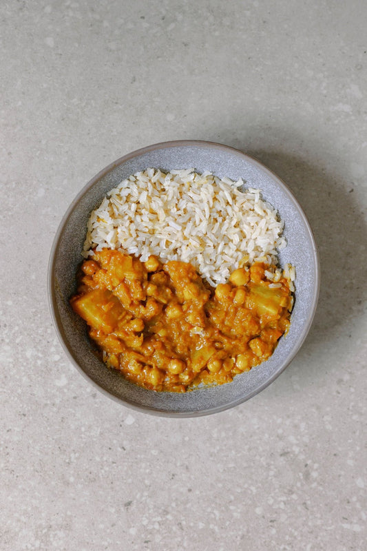 Coconut Curry Sweet Potato, and Chickpea Stew - Plated Convenience