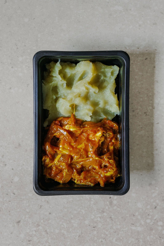 Vegan Chicken Bredie with Sweet Potato Mash - Plated Convenience