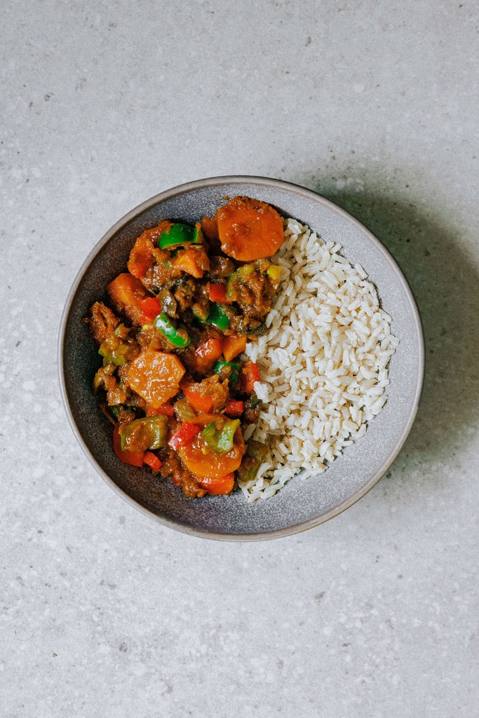 Mushroom Curry and Rice