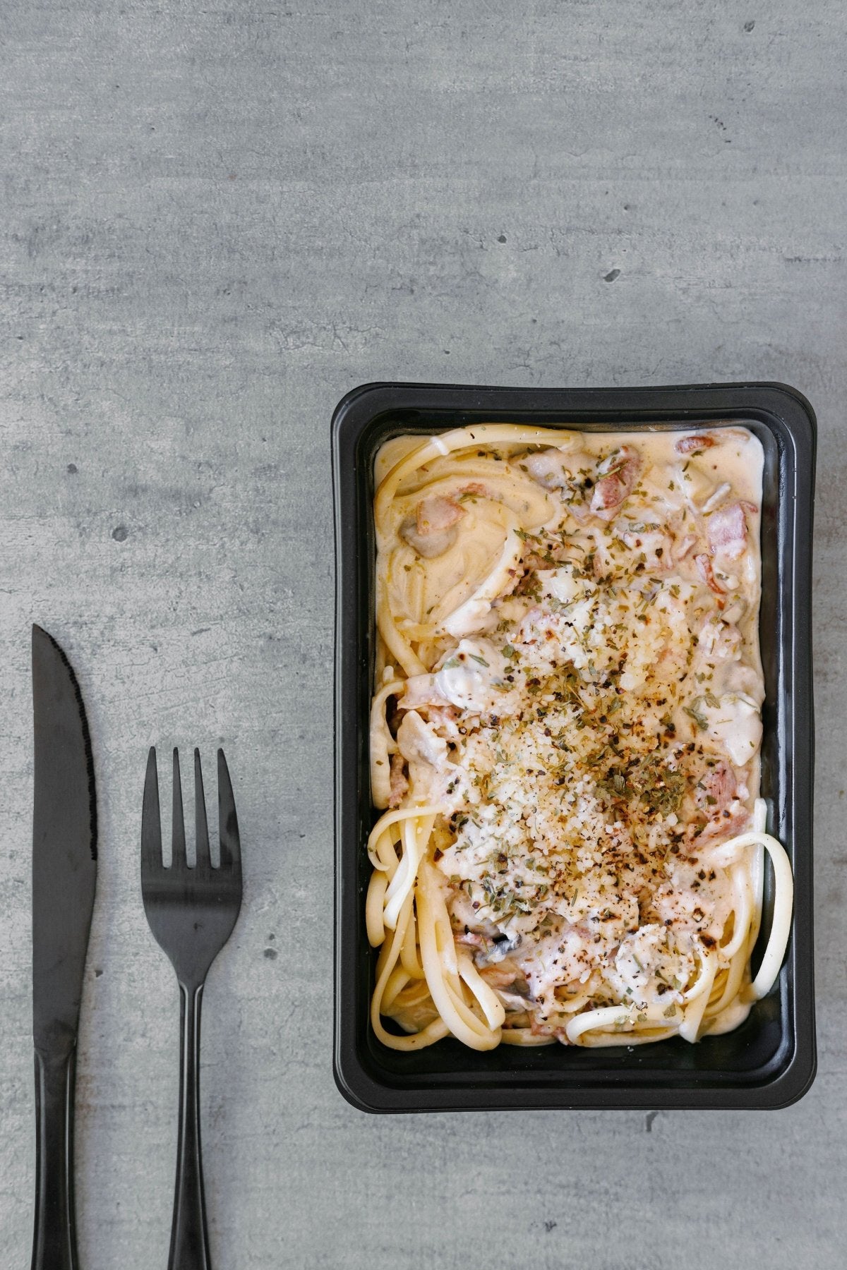 Bacon and Mushroom Alfredo - Plated Convenience