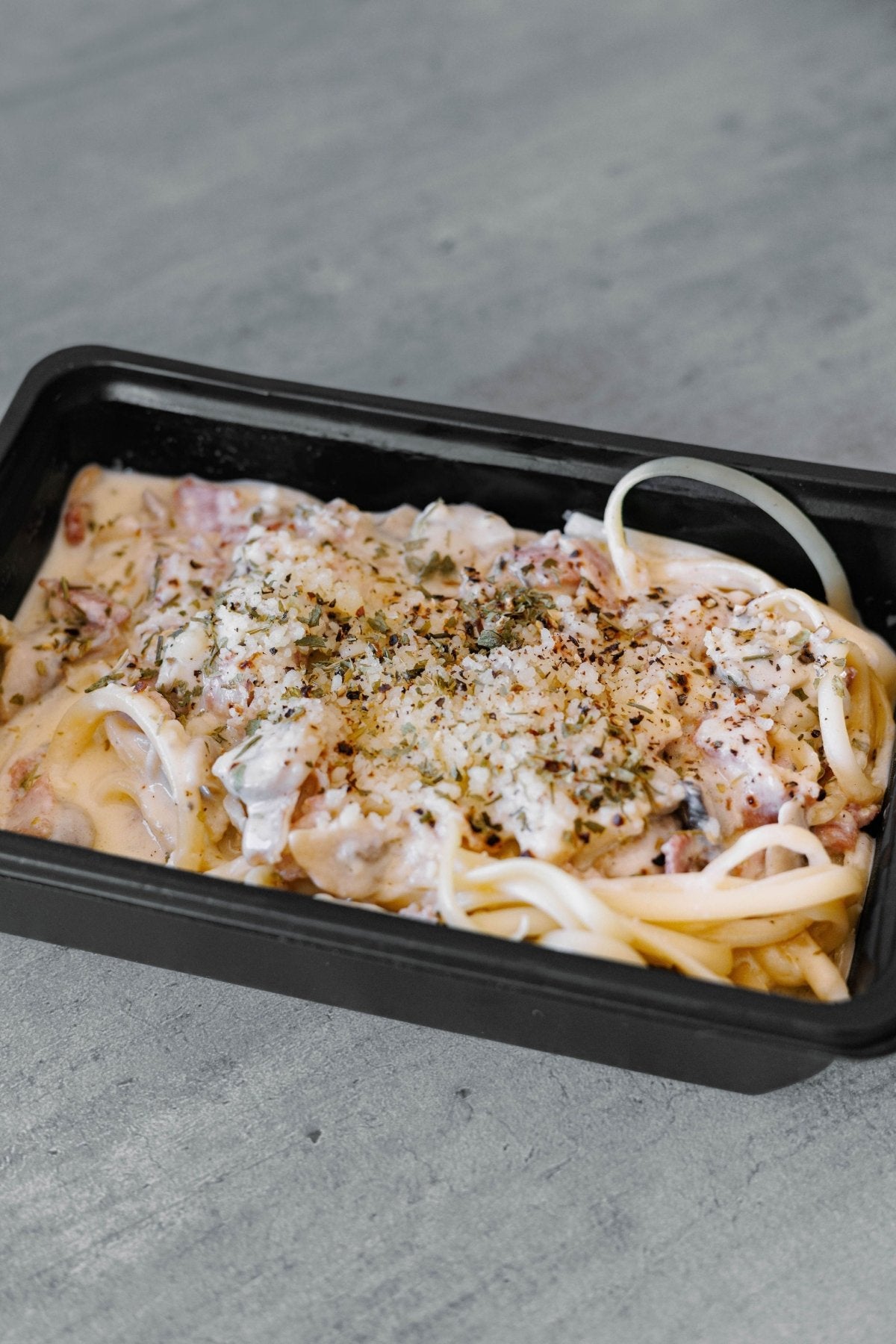 Bacon and Mushroom Alfredo - Plated Convenience