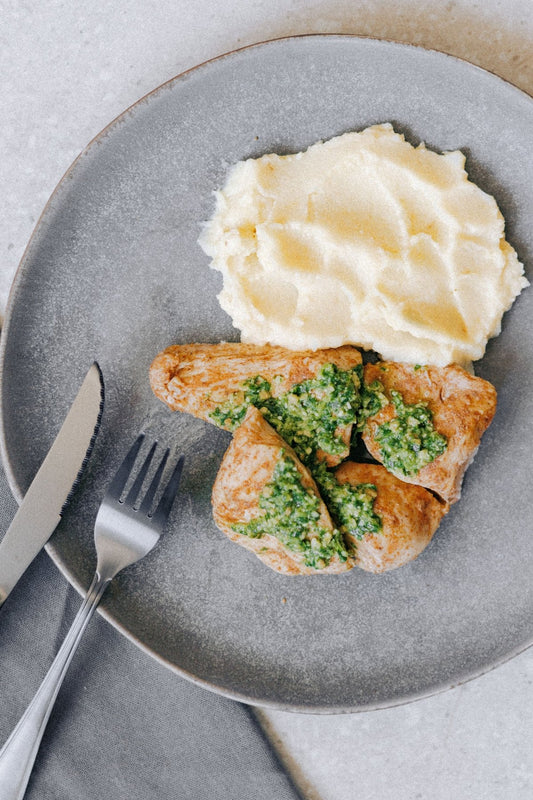 Chicken Pesto with Cauliflower Mash - Plated Convenience