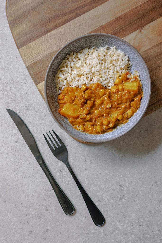 Coconut Curry Sweet Potato, and Chickpea Stew - Plated Convenience