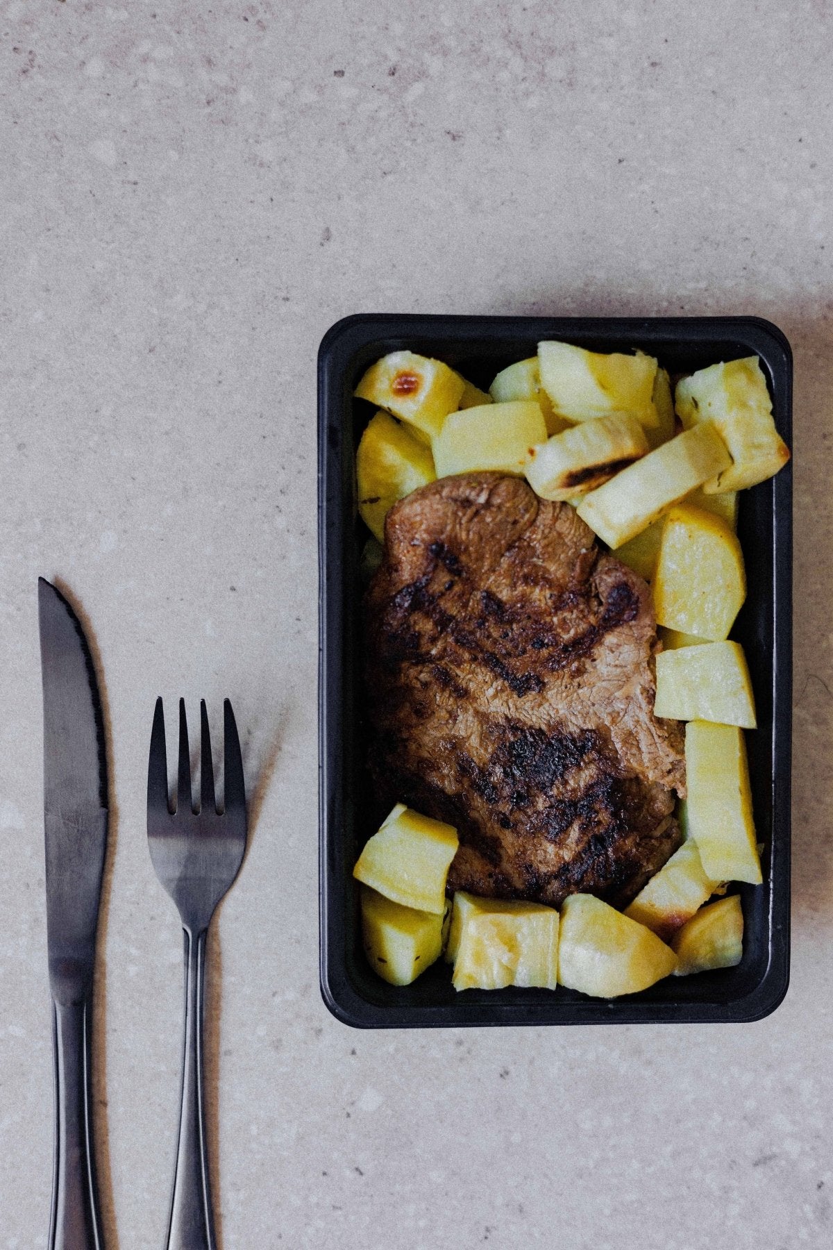 Grassfed Fillet with Thyme, Roasted sweet potatoes - Plated Convenience