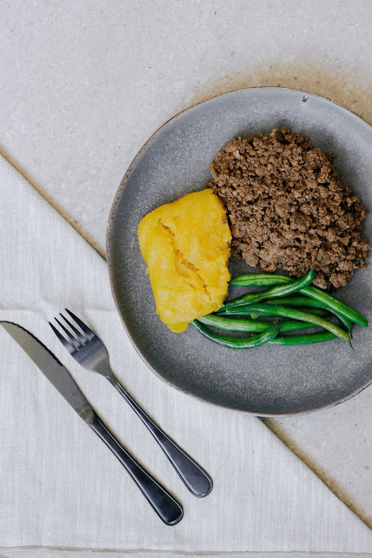 Lean Beef Mince, Gemsquash and Green Beans - Plated Convenience
