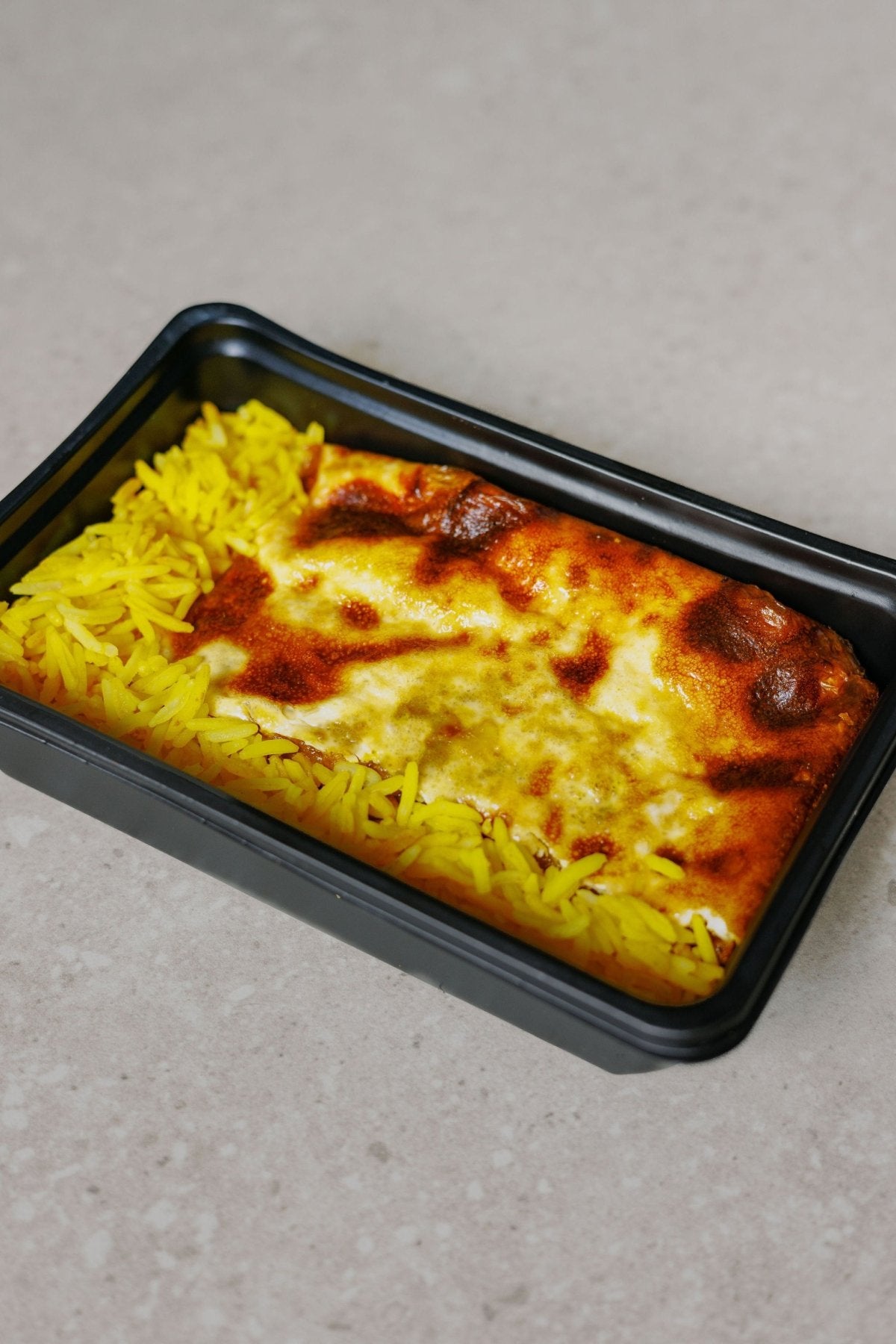 Lentil Bobotie with Yellow Rice - Plated Convenience