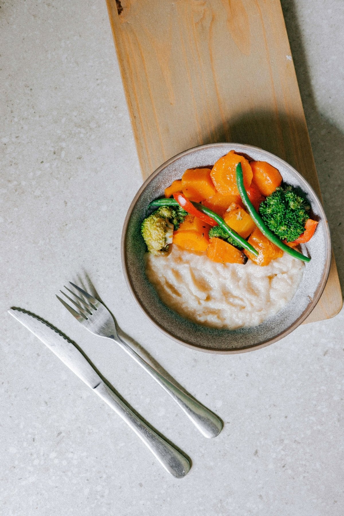 Roasted Vegetables on Caulimash - Plated Convenience