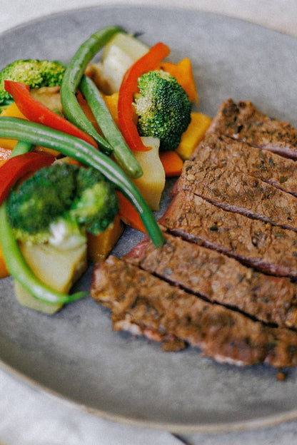 Steak and Roasted Vegetables - Plated Convenience