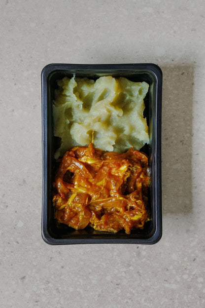 Vegan Chicken Bredie with Sweet Potato Mash - Plated Convenience