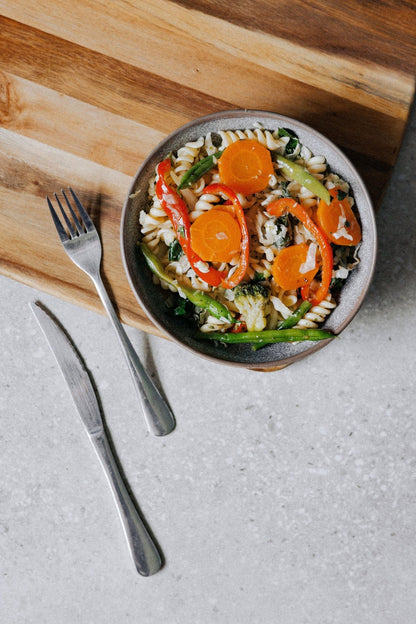 Wholewheat Pasta with Vegetable Stir - Fry - Plated Convenience
