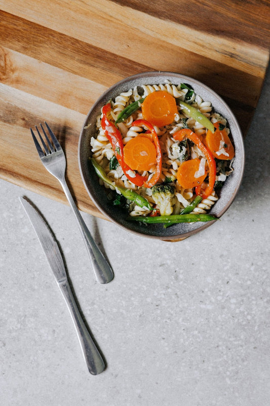 Wholewheat Pasta with Vegetable Stir - Fry - Plated Convenience