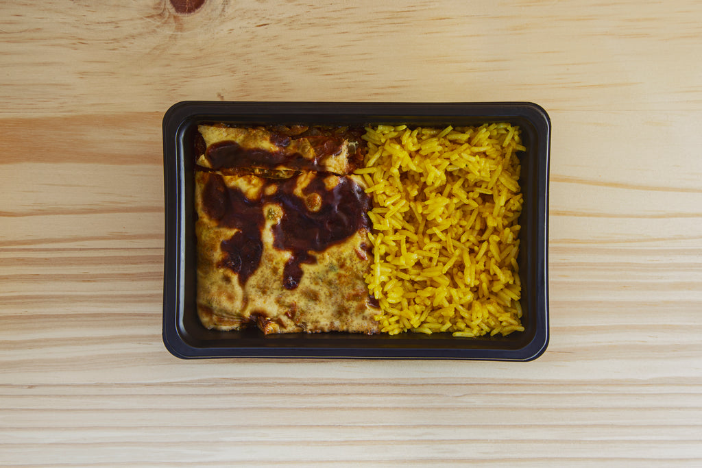 Lentil Bobotie with Yellow Rice